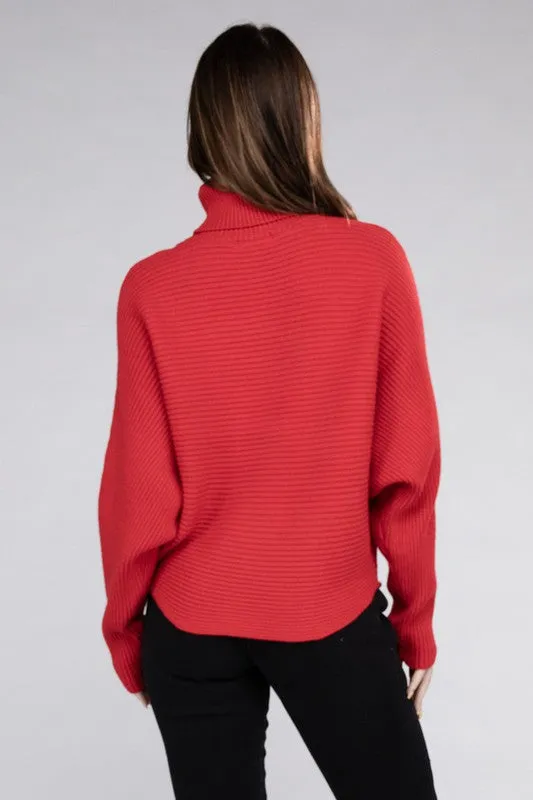 Up Top Viscose Dolman Sleeve Turtleneck Sweater