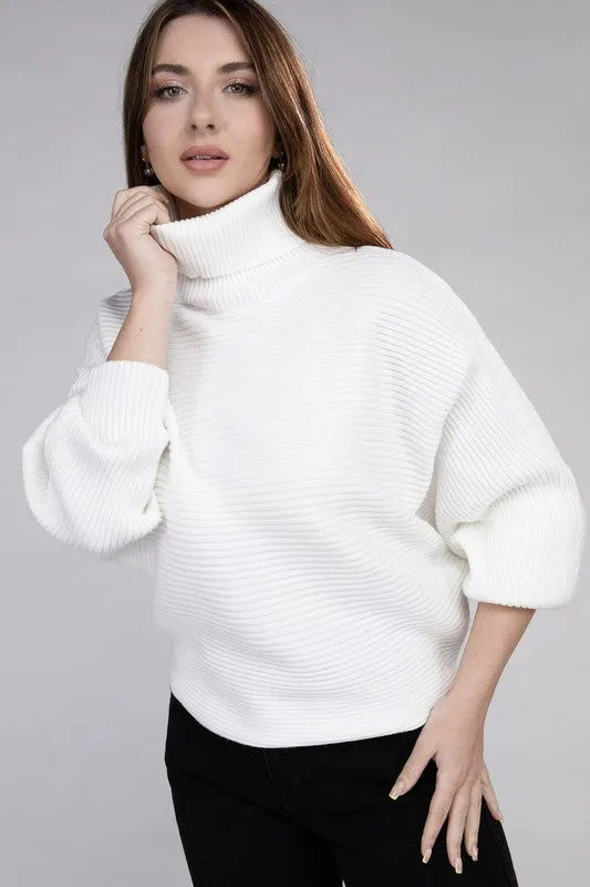 Up Top Viscose Dolman Sleeve Turtleneck Sweater