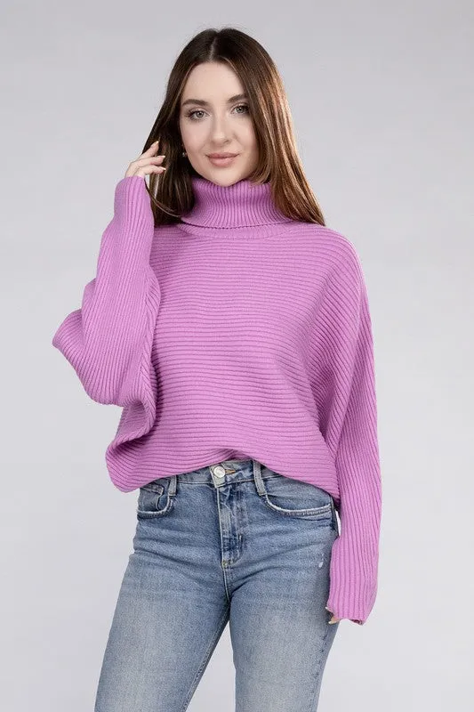 Up Top Viscose Dolman Sleeve Turtleneck Sweater
