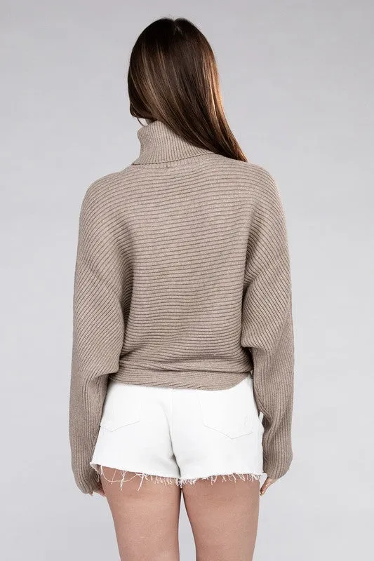 Up Top Viscose Dolman Sleeve Turtleneck Sweater