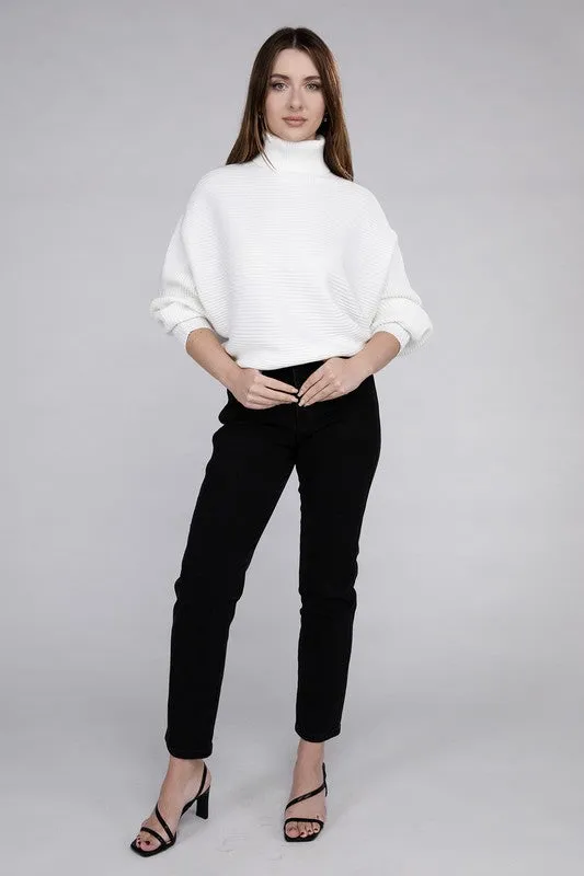 Up Top Viscose Dolman Sleeve Turtleneck Sweater