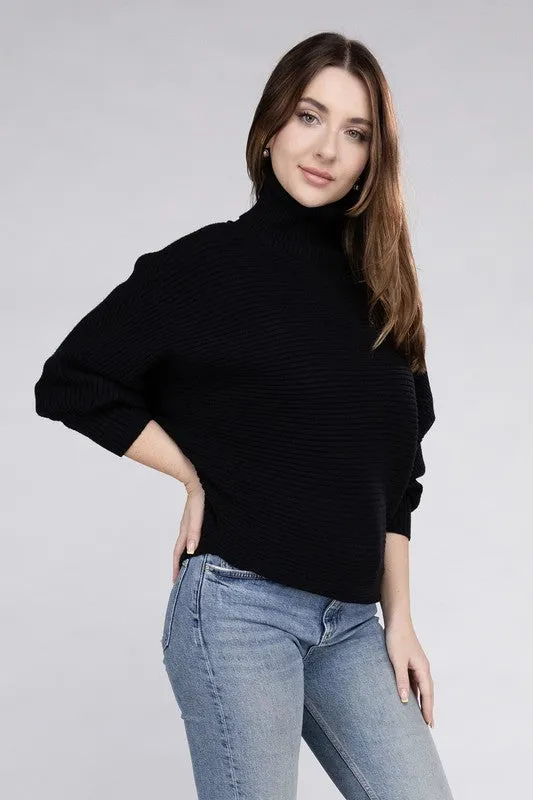 Up Top Viscose Dolman Sleeve Turtleneck Sweater