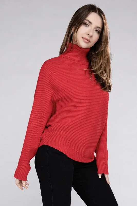 Up Top Viscose Dolman Sleeve Turtleneck Sweater
