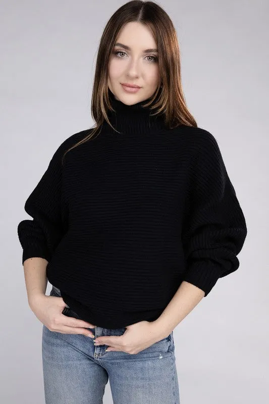 Up Top Viscose Dolman Sleeve Turtleneck Sweater