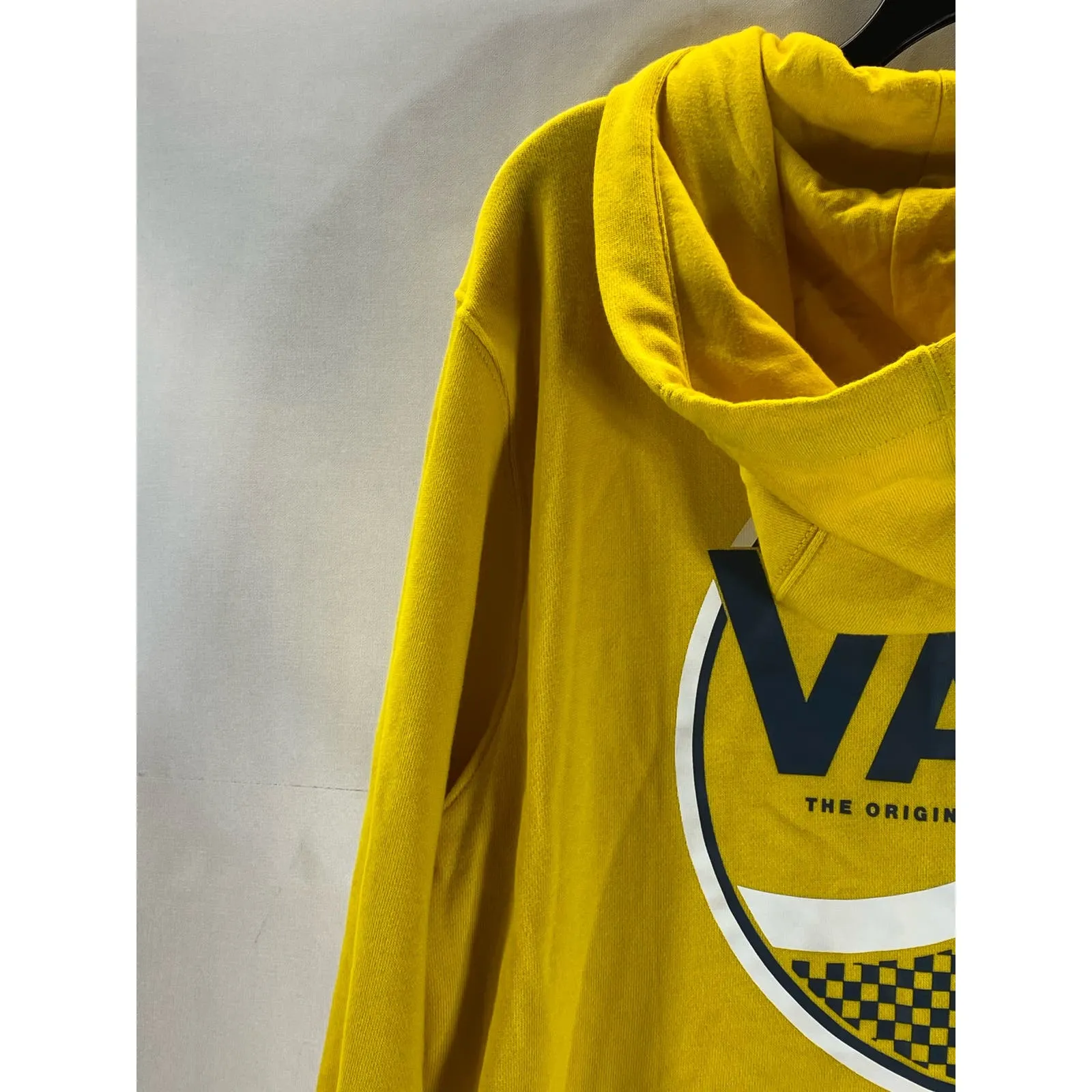 VANS Men's Yellow Cotton Off The Wall Graphic Pullover Hoodie SZ M