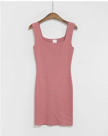 Vest Short Skirt Slim Mid-length Knitted Dress
