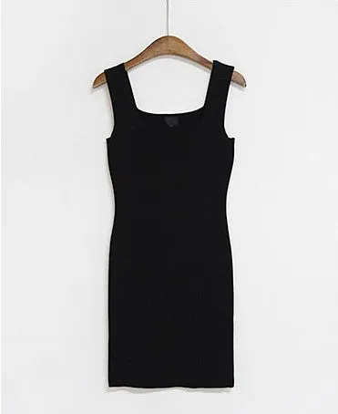 Vest Short Skirt Slim Mid-length Knitted Dress