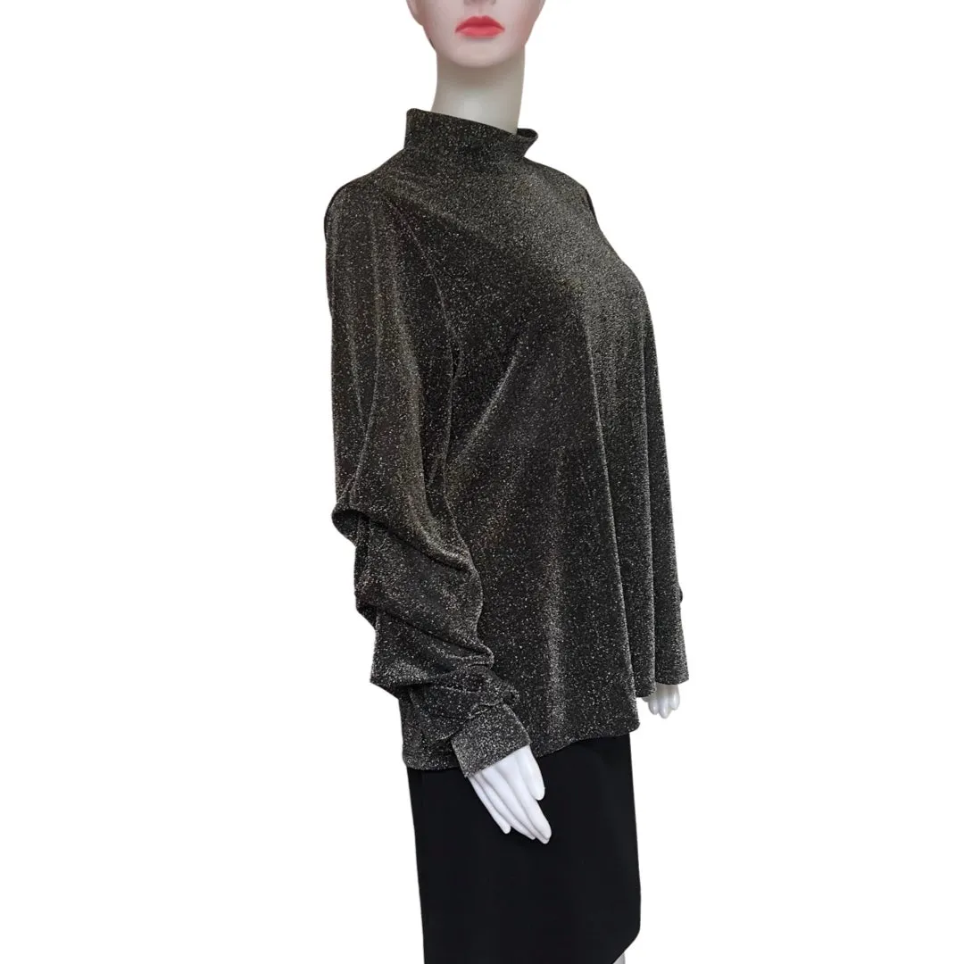 Vintage 1990s Silver Metallic Pullover Blouse
