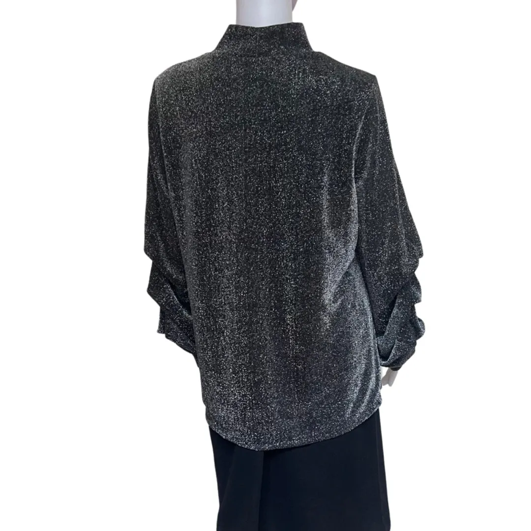 Vintage 1990s Silver Metallic Pullover Blouse