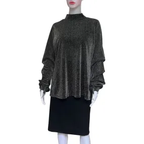 Vintage 1990s Silver Metallic Pullover Blouse