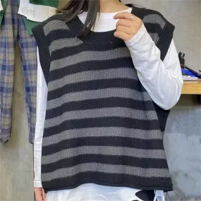 Vintage colorblock knitted vest