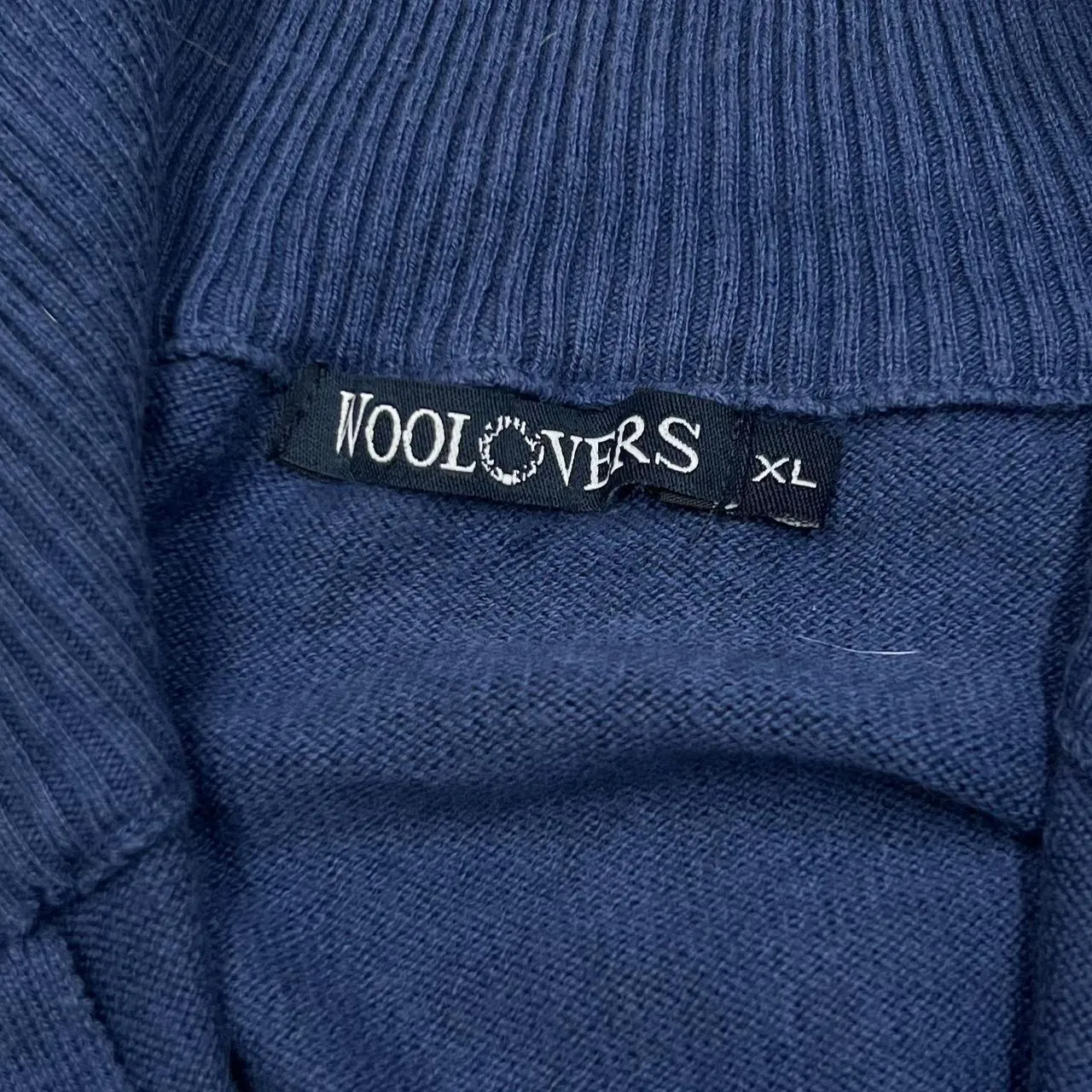 Vintage WOOLOVERS Classic Essential Cotton Cashmere Zip Sweater Jumper