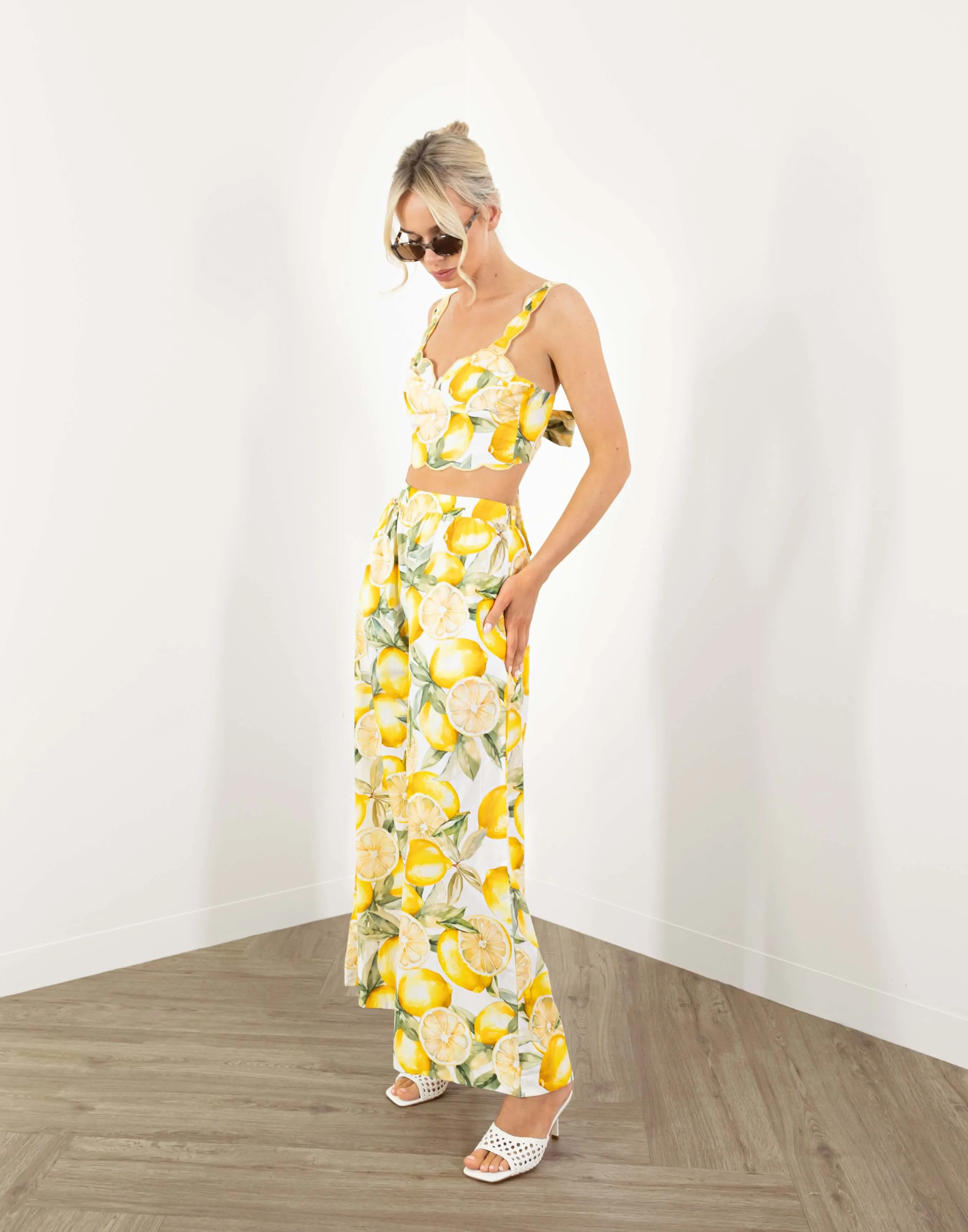 Wanda Pants - High Waist Relaxed Pants - Lemons