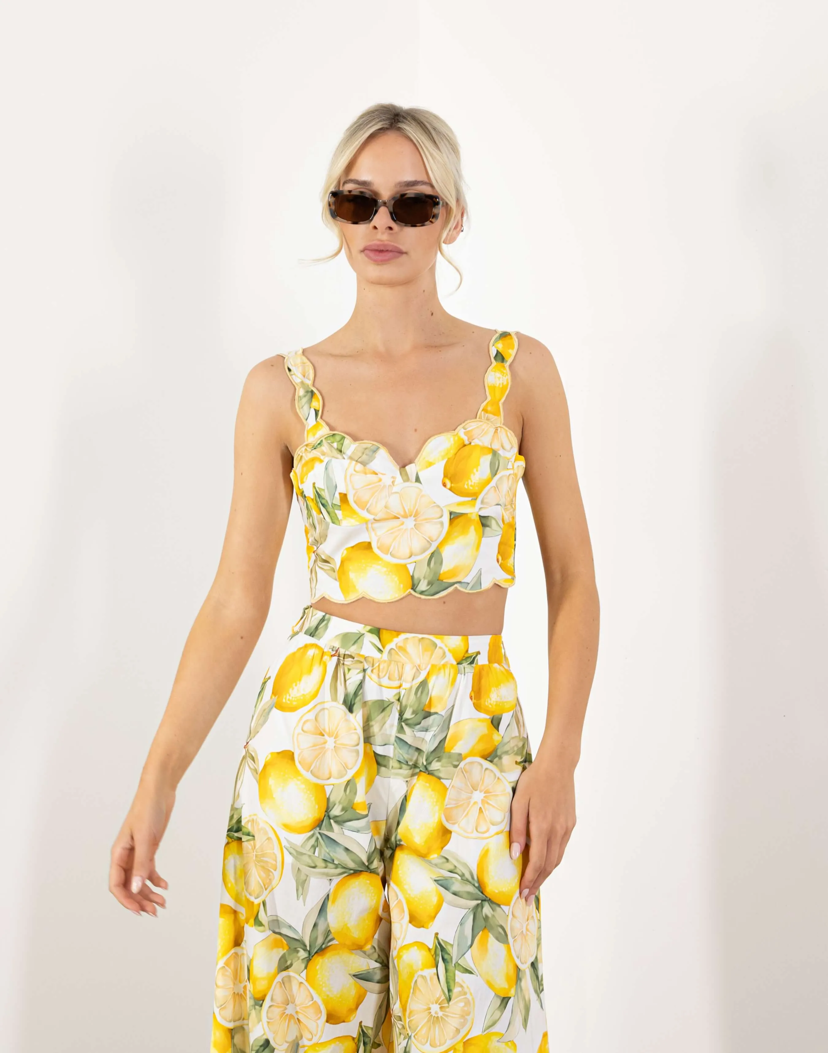 Wanda Pants - High Waist Relaxed Pants - Lemons