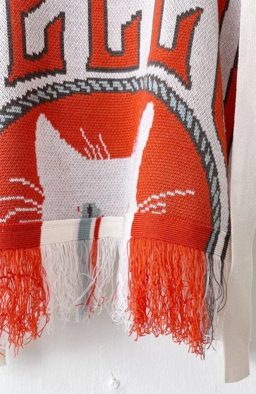 White Cat Hello Fringe Vest