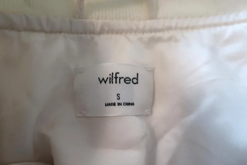 Wilfred Cropped Bomber Jacket Cream Polyester Size Small