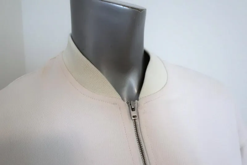 Wilfred Cropped Bomber Jacket Cream Polyester Size Small