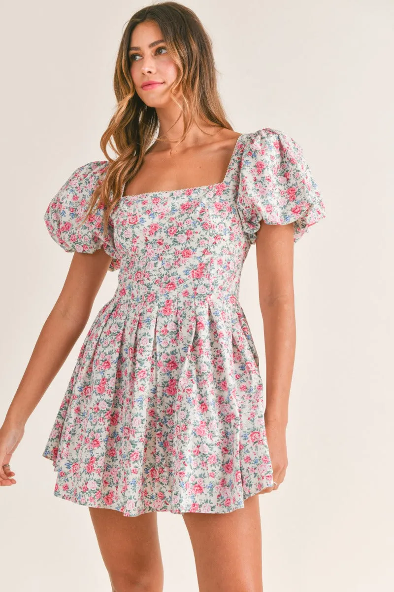 Wilker Puffy Sleeve Babydoll Dress