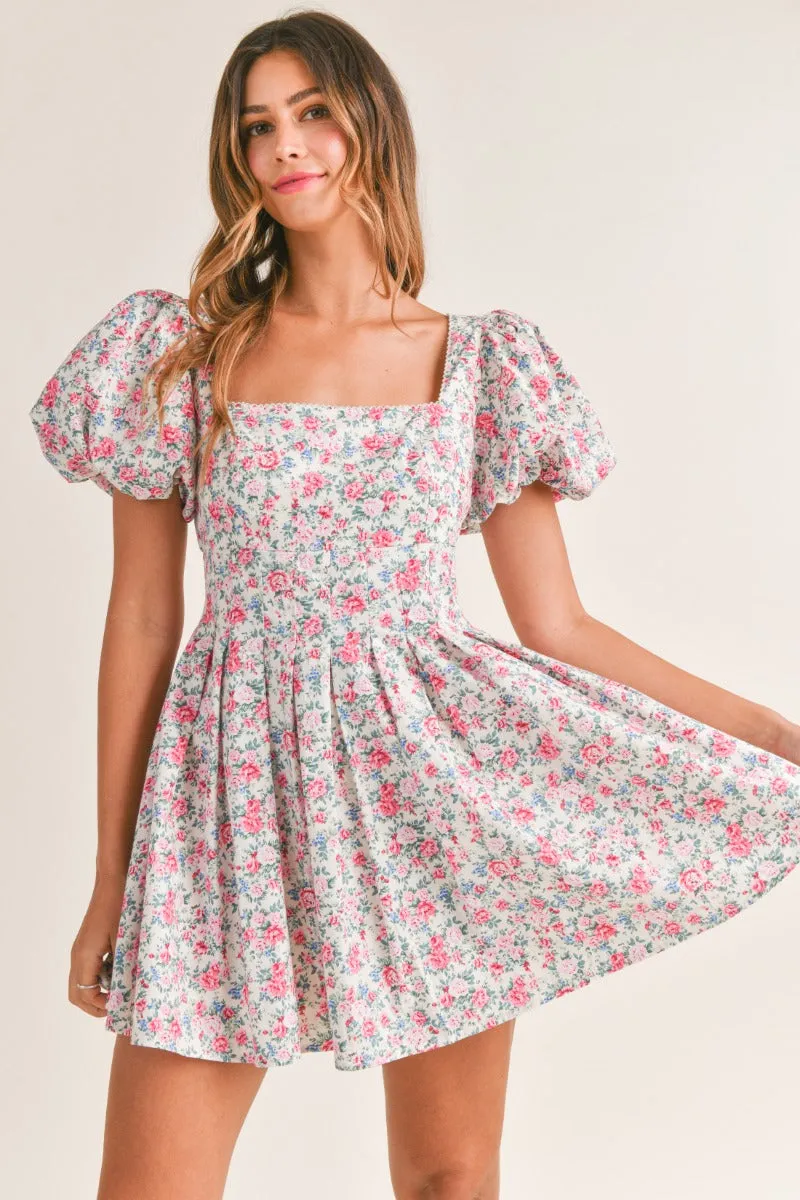Wilker Puffy Sleeve Babydoll Dress