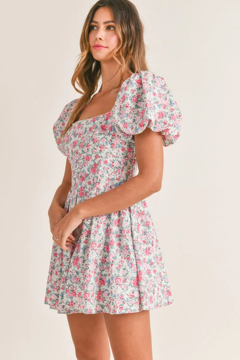 Wilker Puffy Sleeve Babydoll Dress