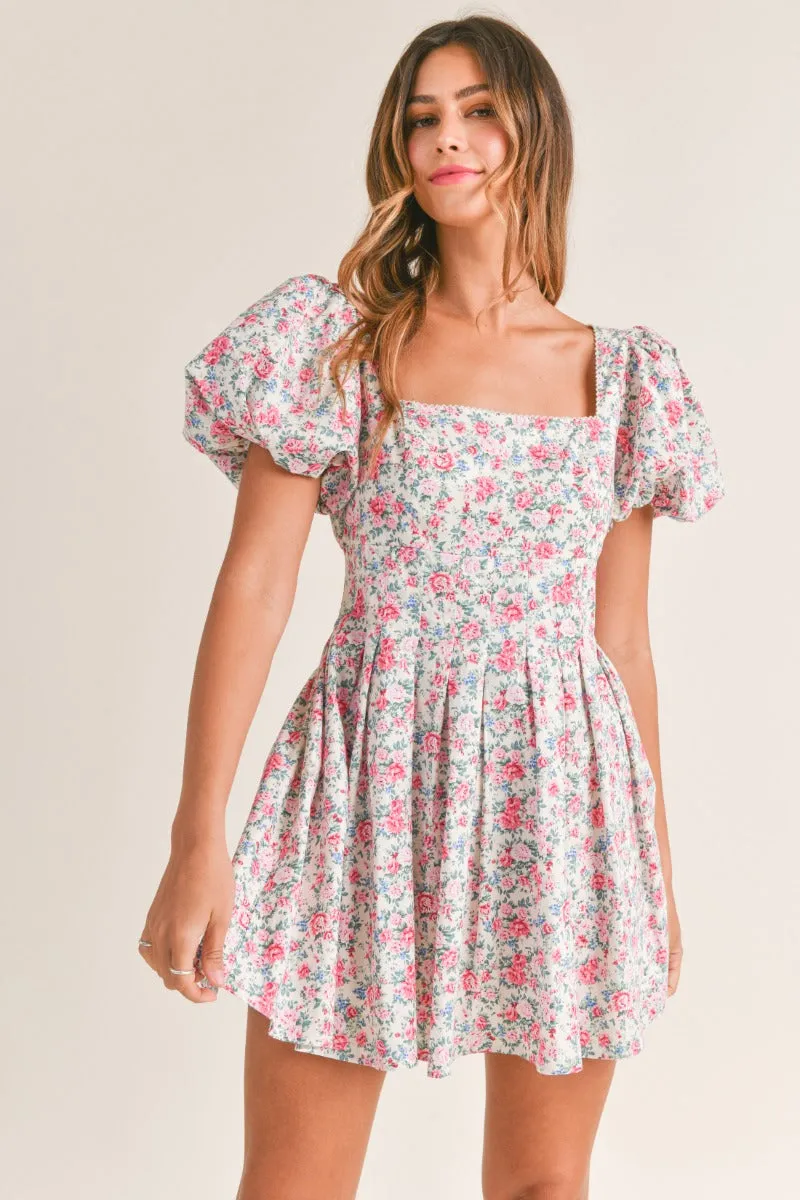 Wilker Puffy Sleeve Babydoll Dress