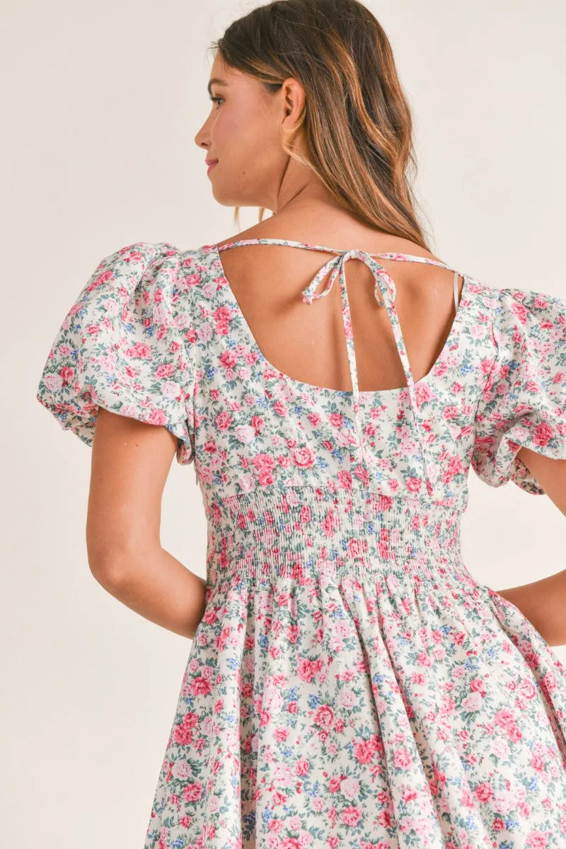 Wilker Puffy Sleeve Babydoll Dress