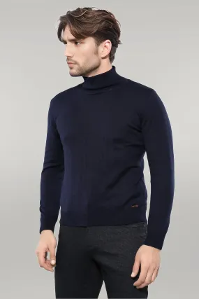 WSS Turtleneck Navy Blue Sweater  - Singen