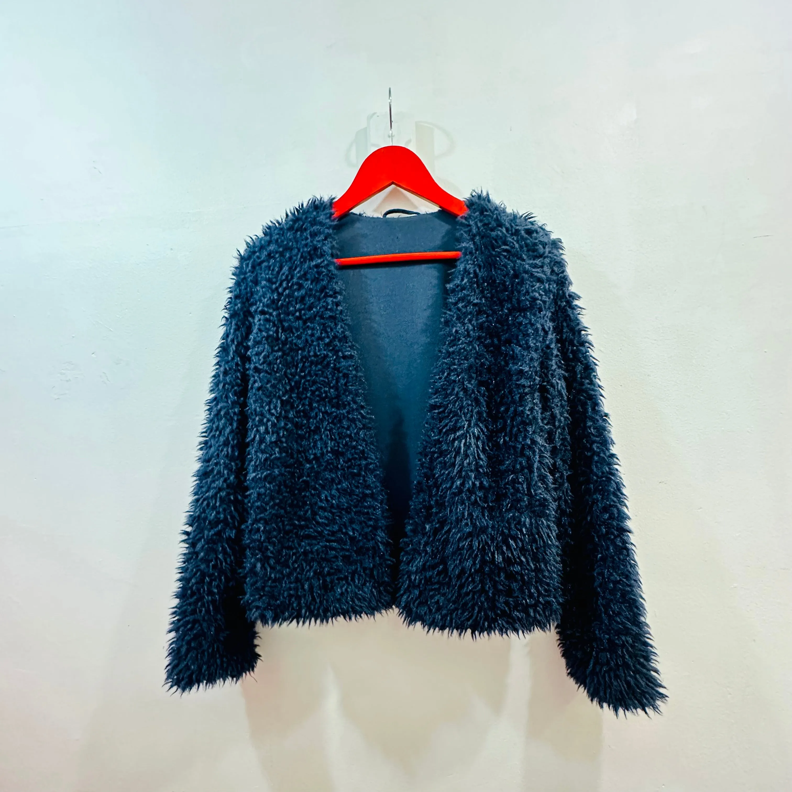 Y2K Navy Furry Jacket